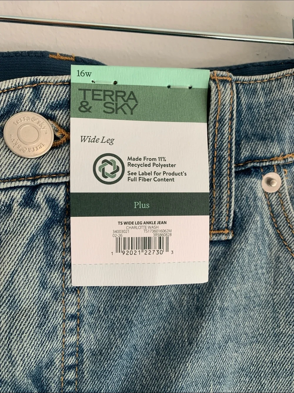 TERRA & SKY Light Blue Wide-Leg Jeans